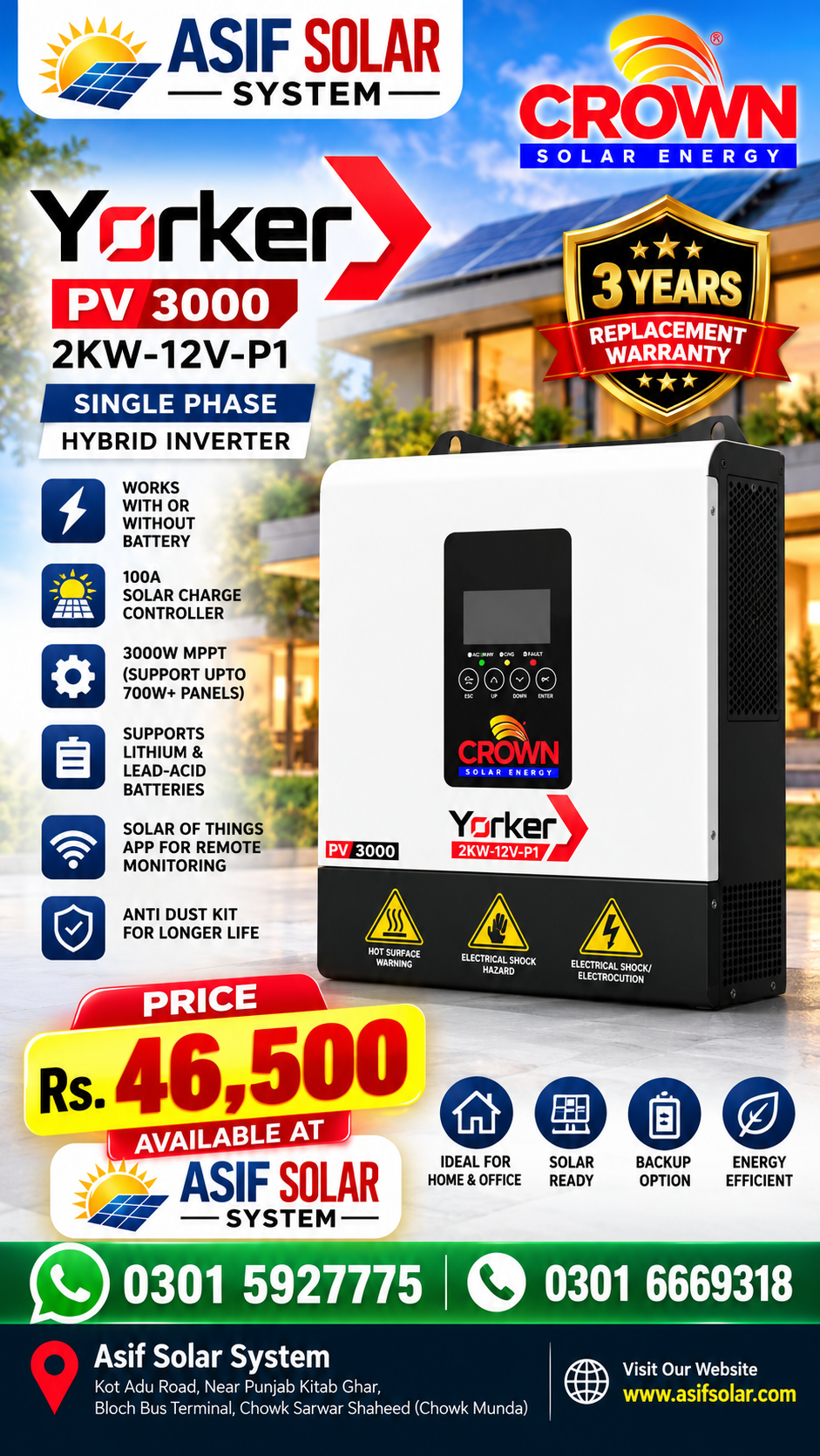 Crown 2 Kw Hybrid Inverter